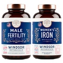 WINDSOR BOTANICALS Muž doplněk plodnosti a železné pilulky s kyselinou listovou - plodnost a Prenatální Bundle