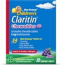 Dětské Claritin Chewables 24 hodinová alergie pomoc, Non Drowsy děti alergie medicína, Grape Antihistamin Žvýkací tablety, 30 Počet