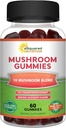 aSquared Nutrition Mushroom Gummies - 10x Complex Supplementary - Lions Mane, Turkey Tail, Reishi, Cordyceps, Chaga - Energie, Zaostření, Imunitní podpora pro muže a ženy - Náhradní prášek, Kapsle & pilulky