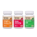 Renzo 's Vitamíny Mighty Kid Bundle - Železné doplňky pro děti, Vitamin D3 pro děti, a Bright & Brainy Vitamin B6