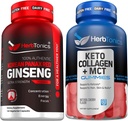 Korejské červené panax Ginseng 1500mg - High potency Ginseng for Energy, Performance & Imunitation Support for Men & Women - Keto Gummies with MCT + Collagen Amend 124; Cukr zdarma 124; Anti Aging, růst vlasů a silné nehty