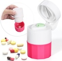 Multifunkční medicína drtič a drtič pro malé tablety, jemný prášek, cestovní Pill Cutter s pohárem a skladování