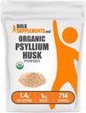 BulkSupplements.com Organic Psylium Husk Powder - Psyllium Husk Powder for Baking, Fiber Supplement - Gluten Free, 1.4g per Serving, 1kg (2,2 kg) (balení po 1)
