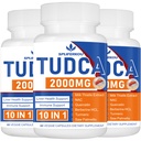 2000mg Tudca Játra Support Supplement, Tudca Bile Salt with Milk Thistle and NAC, 180 Kapsle pro 90 dní, Podpora jater, Detoxifikace, imunitní systém