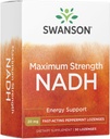 Swanson Maximální síla NADH - Fast- acting Peppermint Lozenges to Promote Brain Health and Energy Support - Vitamin B3 Koenzym na pomoc v boji proti únavě - (30 tablet, 20mg každý) 1 balení