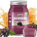 ACEYO (18 OZ) Irish Elderberry Sea Moss Gel Organic Raw Vegan Flavor 102 Vitamíny a minerály Wild Sklizeň Non-GMO imunitní obrana Booster štítné žlázy Digestivní podpora