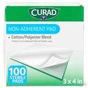 CURAD Sterilní Non- adherent Pads (Balení po 100), 3 "x4", pro jemné zašívání rány a absorpci bez lepení