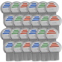 Lice Comb - (Balení po 24) Ošetření čelních víček, které je jednotlivě baleno profesionální nerezové oceli Louse a Nit Combs odstraňuje vejce s kulatými tipy pro pohodlí