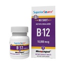 Superior Source No Shot Methylkobalamin B-12 10000 mcg - Vitamin B-12 na podporu výroby energie, Brain Health & Celkově Wellness - Sublingvální tablety pro rychlou absorpci - 30 Rozkládací tablety