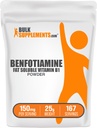 BulkSupplements.com Benfotiamin Powder-Vitamin B1 Benfotiamin Dodatek, Tuk Rozpustný B1 Vitamin - gluten zdarma, 150mg na Serving, 25g (0,88 oz) (balení po 1)