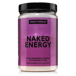 NAKED Fruit Punch Energy - Clean Pre Workout Dodatek pro muže a ženy, Vegan Friendly, No Add Sweeteners, Barvy nebo Flavors - 30 Sluhy