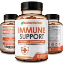10 v 1 Imunitní Supplement (No Fillers) C124; Vitamin C, zinek, bezinky, Echinacea, Kurkuma, Probiotika C124; Imunity Booster pro Multi- System Imunitary Defense, Respirační a Gut zdraví C124; 60 Day Supply