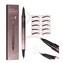 2- in-1 zakřivené oční obočí Pen a oční bulvy s 10Pcs Brow tužky, Microblading oční obočí Tužka s 4 Fork- Tip a zakřivené Precise Tip, vodotěsné a dlouhotrvající oční obočí tužky pro ženy, Dark Brown