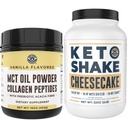 Výkon levého pobřeží Keto MCT Prášek + kolagen a Keto Cheesecake náhrada jídla