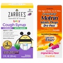 Motrin a Zarbee 's Essentials for Infants' Concentrated Liquid Medicine Drops with Ibuprofen and Zarbee 's Baby Coughbee Sirup + Imunitation with Organic Agave + Zinek