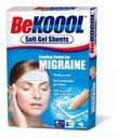 Be Koool Chlazení Relief pro migrénu, měkké gelové listy, 4 listy (balení po 4)