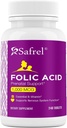 Safelová kyselina listová 1000 mcg (1 mg) - vitamín B9-240 tablety, esenciální prenatální a postnatální vitamin pro vývoj plodu, produkce červených krvinek, buněčný a neurologický vývoj 124; Non- GMO, vegan