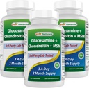 Nejlepší Naturals, Glucosamine Chondroitin a MSM společné doplňky, 2600 mg na jedno podání, (180 Počet (balení po 3))