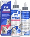 Psí oční kapky a oční infekce Léčba psů a koček - Soothe infekce a alergie, Relieve Suché oči & Růžové oko, Pet Tear Sain Wash & Cleaner - Kojené oční kapky pro vypouštění, Oční opláchnutí & Flush