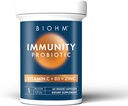 BIOHM Probiotika imunity s vitaminem C, D3 & zinek, 1 bilion CFU (60 Kapsle) Denní Probiotika pro ženy a muže, Digestivní zdraví a imunitní podpora, Vegan, gluten- Free a Non- GMO