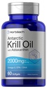 Horbäach Antarktida Krill Oil 2000mg Oil 124; 60 Softgel Kapsle 124; Omega33, EPA, DHA dodatek Oil 124; s Astaxanthin Oil 124; Non- GMO, gluten zdarma