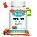Ginkgo Biloba Gummies pro ženy a muže, Mozkový dodatek Zlepšit lepší nálada a soustředění, Vegan Mixed Berry Flavor 60 Počet