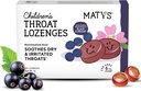Matys Děti Krční Lozenges pro věky 6 let starý +, Chutné černý Currant Flavor, Soothe suché a podrážděné Hrdla & Hlasy s marshmallow kořene, cukr zdarma, Vegan, Barvy zdarma, Alkohol zdarma, 20 Počet