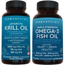 Antarktický krilový olej a triple- síla Omega 3 Fish Oil Bundle, 1250 mg Krill Oil & 2,200 mg Fish Oil Per Serving Poskytování Omega 3 EPA a DHA