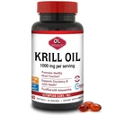 Olympian Labs Antarktida Krill Oil, 1000mg Caps with Astaxanthin, Omega-3, EPA, DHA, Imunitní, Joint & Brain Support, 60 Softgels