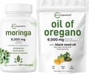 Micro Ingredients Oil of Oregano Softgels 300 Count & Moringa Oleifera 6,000mg Ekvivalentní 300 Kapsle Bundle 2 Balení 124; Carvacrol & Thymoquinon PHI124; Antioxidant Supplement