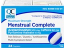 Quality Choice Menstrual Kompletní Max Strength Period Pain Relief, 500 mg acetaminophen, 60 mg kofeinu, 15 mg pyrilaminu Maleate, křeče, nadýmání, bolest hlavy. 24 Počet.