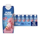 Čistý proteinový protein protein Shake, 30g kompletní protein, připraven k pití a Keto- Friendly, vitaminy A, C, D, a E plus zinek na podporu imunitního zdraví, 11oz lahví, 12 balení