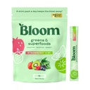 Bloom Nutrition Superfood Green Powder, trávicí enzymy s probiotika a prebiotika, Gut zdraví, Bloating Relief pro ženy, Chlorella, Green Juice Mix w Beet Root Powder, 60 SVG, Jahodová Kiwi