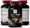 Biotin, obnovit vibrancy - GRAY HAIR REVERSE - řešení péče o vlasy, obnovit barvu vlasů, restaurování barev, zlepšení tónu vlasů, věkové vzdychací vlasy, pulzující barva vlasů, obohacování vlasů 1 láhev 60 Caps