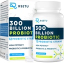 Probiotika pro muže žen: 300 miliard CFU Probiotická vysoká potence + 12 Strains Organic Probiotics with Prebiotics, Denní Probiotický dodatek pro stravovací, Gut, Imunitní a Bloating Health, 60 Kapsle