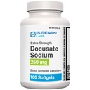 Puregen Labs Docusate Sodná sůl 250mg Stool Softener Laxative CLAS124; 100 softgels CLAS124; Gentle Constolly Relief CLAS124; Extra Streng124; Stimulant zdarma
