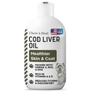 Čisté Cod jaterní olej pro psy - 8 oz - Obsahuje Omega 3, Omega 6, vitamín A, a vitamín D snížit svědění a podporovat pleť a kabát, srdce, kloub a imunitní zdraví