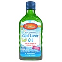 Carlson - Kid 's Cod Jaterní olej, 550 mg Omega-3s, Vitamíny A & D3, Wild Norsky, Bubble Gum, 250 ml