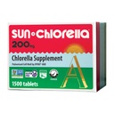 Sun Chlorella 200 mg Zelené řasy Superfood dodatek - Pulverized Cell Wall - chlorofyl, CGF, aktivní B12, železo, protein - Non- GMO - 1500 Tablety