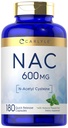 Carlyle NAC N- Acetyl Cysteine 600mg 600mg CLAS124; 180 Kapsle CLAS124; s Peppermint CLAS124; zdarma doplněk formuláře CLAS124; Non- GMO, gluten zdarma
