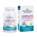 Nordic Naturals Complete Omega-D3, Lemon Flavor - 60 Soft Gels - 565 mg Omega33 + 70 mg GLA + 1000 IU vitaminu D3 - EPA & DHA - Zdravá pleť, Cognition, & pozitivní nálada - Non- GMO - 30 Služeb