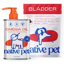 Native Pet Dog UTI léčba přes Counter & Fish Oil pro psy na podporu ltchy kůže + mobilita 124; 60 Žvýkačky & 8 Oz