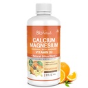 Bio Naturals vápník a hořčík Tekutý dodatek s vitaminem D3 - Přírodní vzorec, 4 typy vápníku podporuje silné kosti s vyšší absorpcí do pilulky - 100% Vegetariánské - 32 fl oz