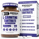 Benevolentní L Carnitin dodatek - High potency 1500mg L- Carnitin Tartrát - Rychlé absorbování, Převést tuk na energii, Podpora Lean Muscle, Posilte Workout Performance & Metabolismus - 120 Vegan Kapsle