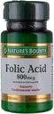 Příroda 's Bounty Folic Acid 800 mcg Tablety Maximální síla 250 Počet (Balení po 6)