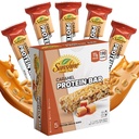 Gluten zdarma proteinové bary, 5 karamel zdravé proteinové bary pro aktivní životní styl, Ideální proteinové bary pro stravu náhrady, perfektní vysoké proteinové bary pro svalovou obnovu, a trvalá energie