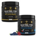 MMA Nutrition HRDWRK 100 Servings Keto Electrolytes Powder Hydration Sugar Free - Electrolyte Powder to Boost Endurance & Snižte únavu s Electrolyty Dodatek - Neochucené & Blue Raspberry Set