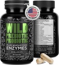 Wild Prebiotics and Probiotics with Digestive Enzymes CFU 124; 20 Miliardy CFU - 10 Kroužek pro ženy & Muži CFU 124; Podpora Gut Health & Digestion doplňky CF124; Non- GMO Prebiotic Fiber CF124; 30 Kapsle