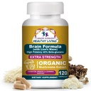 Cancer Sciences Brain Supplements for Memory and Focus - 1 500 mg Mozková houba doplněk pro dospělé a seniory - High Potency 40% Beta- Glukans for Immunical Support & Vitamíny, 120 Kapsle