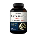 NatureBell Benfotiamin 300mg s thiamin 100mg per Serving 124; 240 Veggie Kapsle - Základní vitamin B1 Benfotiamin dodatek - Vegetarian Friendly